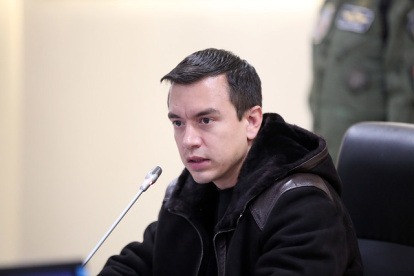 Daniel Noboa lideró la reunión del COE Nacional.