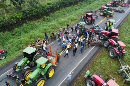 Decenas de maiceros protestan la mañana de este 26 de septiembre de 2024.