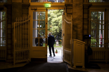La entrada del Ayuntamiento de Nueva York