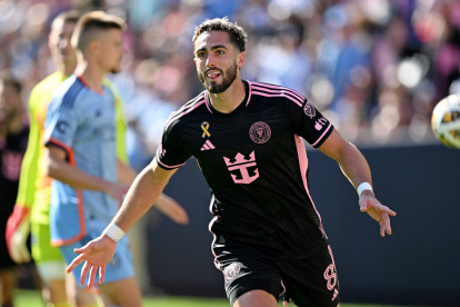 Leonardo Campana en la celebración de gol en uno de los tantos con Inter Miami