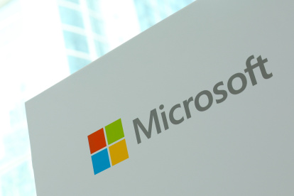 Fotografía de archivo del logo de Microsoft.