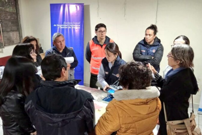 En el simulacro se establecieron tres puntos de encuentro.