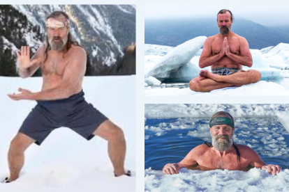 Su teoría que sostiene que el frío es salud, incluye también meditación.