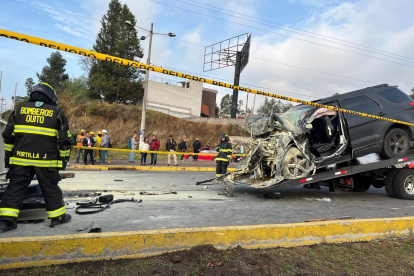 Así quedo el carro de Marco Angulo involucrado en el accidente de transito.