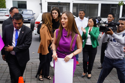 Lucía Jaramillo llegó al Tribunal Contencioso Electoral este 8 de octubre de 2024.