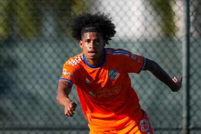 Marco Angulo cuando defendía al Cincinatti de la MLS de Estados Unidos.