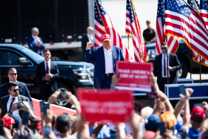Campaña. El candidato a la presidencia de Estados Unidos, Donald Trump, en una campaña política.