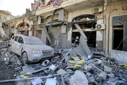 Ataques. Edificios destruidos en Nabatieh, en el sur del Líbano.