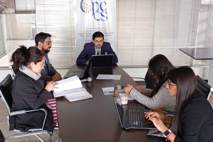 El equipo técnico del proceso de renovación parcial del CNE.