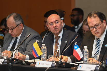 El ministro de Defensa, Gian Carlo Loffredo, durante la Cumbre.