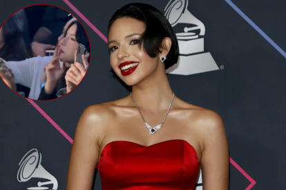 En un video viral se observa a Ángela Aguilar sosteniendo un cigarrillo en el concierto de Christian Nodal