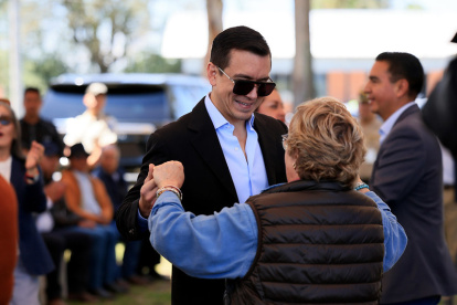 Daniel Noboa en un encuentro con agroproductores.