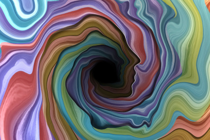 Recreación de cómo los compuestos químicos transportados por el aire se introducen en la nariz con cada inhalación. Nuestro aparato olfativo resuelve su fina dinámica en cada inhalación, formando un código temporal que da lugar a nuestras distintas percepciones de los olores a lo largo del tiempo. CRÉDITOImagen de WU Yuli y ZHOU Wen,  científicos del