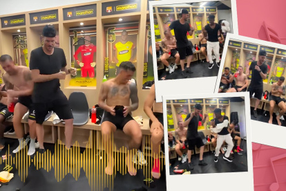 Javier Burrai y su baile de salsa choke en el camerino junto a Adonis Preciado.Captura de vídeo