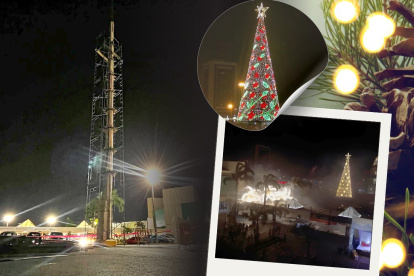 Las labores para armar el árbol navideño del Policentro comenzaron este lunes 21 de octubre.