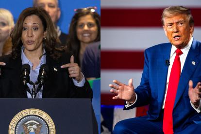 La vicepresidenta y candidata demócrata a la Casa Blanca, Kamala Harris, y su rival republicano, el expresidente Donald Trump.
