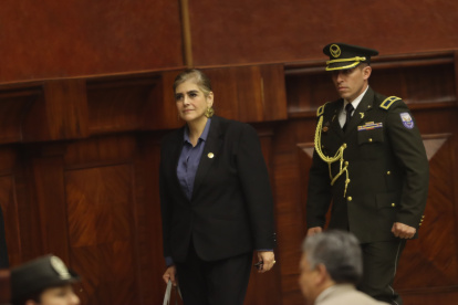 La ministra del Interior, Mónica Palencia, en la Asamblea Nacional.
