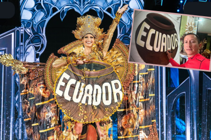 María José Vera durante el desfile del traje típico.