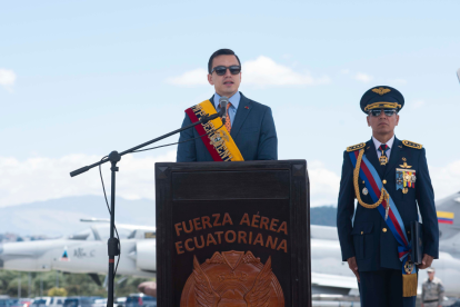 Daniel Noboa emitió un discurso en la ceremonia de la FAE