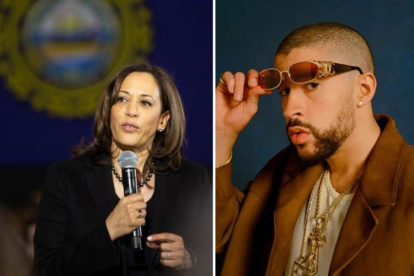 Bad Bunny muestra apoyo a Kamala Harris en sus redes sociales.