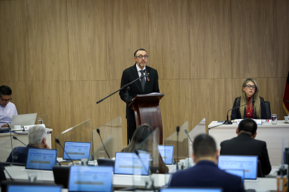 Andrés Segovia, procurador del Municipio de Quito, durante su comparecencia en el Concejo.