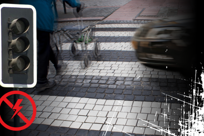 ilustración. Cruzar la calle se vuelve deporte extremo en la era de los apagones.