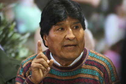 El expresidente de Bolivia Evo Morales durante una conferencia de prensa en La Paz (Bolivia).