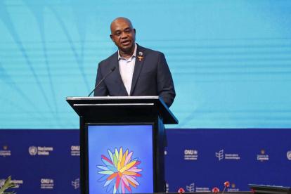 El canciller de Colombia, Luis Gilberto Murillo, pronuncia un discurso en el segmento de alto nivel de la Conferencia de la ONU sobre Biodiversidad Biológica (COP16).