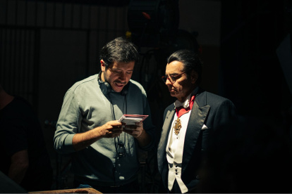 Eugenio Derbez yJorge Ulloa durante el rodaje de