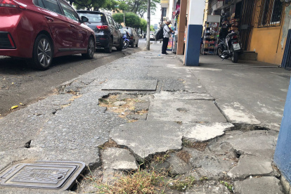 Daños. Las veredas lucen llenas de huecos. Se pide pronta intervención.