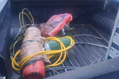 Herramientas que según la Policía fueron utilizadas para destruir el cajero autómático en el sector de Llano Grande, de Calderón en el norte de Quito.