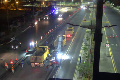 Los trabajos se hacen durante la noche para evitar afectaciones al tránsito.