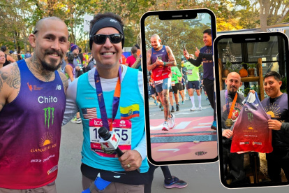 Chito Vera en modo atletismo en la maratón de Nueva York.