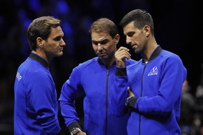 Federer (i) Nadal y Djokovic, el recordado Big Three del tenis mundial.