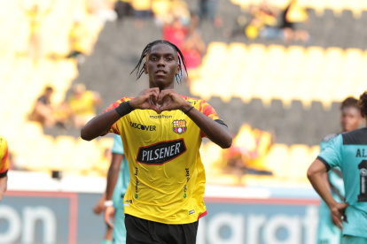 Alen Obando marcó uno de los goles para Barcelona en el partido ante Cumbayá en el Monumental