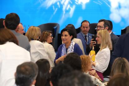 pie de foto: La canciller Sommerfeld participó del Encuentro Empresarial Iberoamericano.