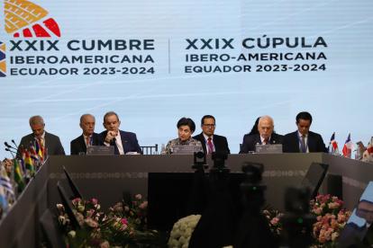 La canciller Gabriela Sommerfeld participó este 14 de noviembre de 2024 en la reunión de Ministros de Relaciones Exteriores de Iberoamérica.