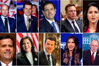 Una composición de fotografías donde aparecen algunos miembros del nuevo equipo de Donald Trump.