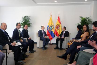 El presidente Daniel Noboa y el rey de España Felipe VI firmaron un acuerdo de cooperación bilateral para programas sociales.