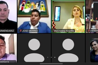 Los vocales suplentes del CNE brindaron una rueda de prensa.