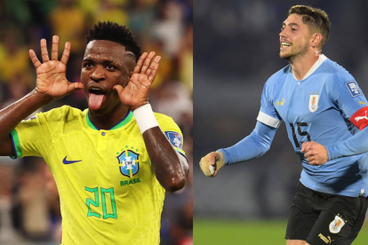 Vinícius Junior y Fede Valverde son los líderes de Brasil y Uruguay.