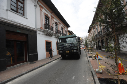 El Centro Histórico de Quito se encuentra militarizado por las protestas de este 21 de noviembre.