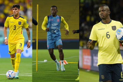 Piero Hincapié, Pervis Estupiñán y Willian Pacho figuras de la defensa de Ecuador.