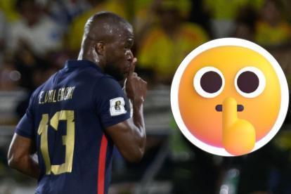 El gesto de Enner Valencia en el partido de Ecuador ante Colombia.
