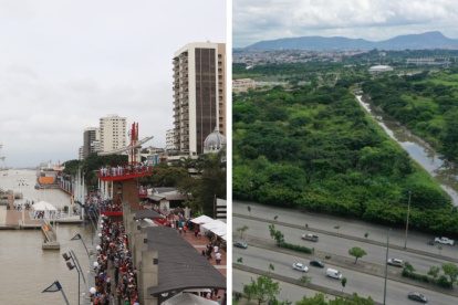 El Malecón 2000 (izquierda), una realidad; el Malecón 3000 (derecha), una promesa