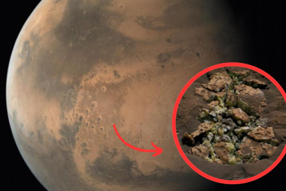 Estos cristales amarillos fueron revelados después de que la curiosidad de la NASA pasara sobre una roca y la rompiera el 30 de mayo.