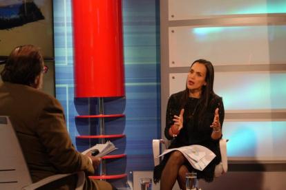 La ministra de Energía (encargada), Inés Manzano, en entrevista, este 26 de noviembre de 2024.
