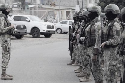 El Gobierno de Daniel Noboa ha emprendido acciones como militarizar Durán (foto) o las cárceles, como medida de combate contra los grupos de delincuencia organizada (GDO).