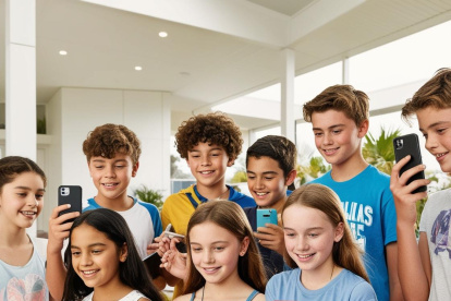 ILUSTRACIÓN. Desde muy chicos, los jóvenes ya tienen a la mano dispositivos electrónicos.