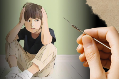 Imagen simbólica de un niño con autismo maltratado por su profesora.